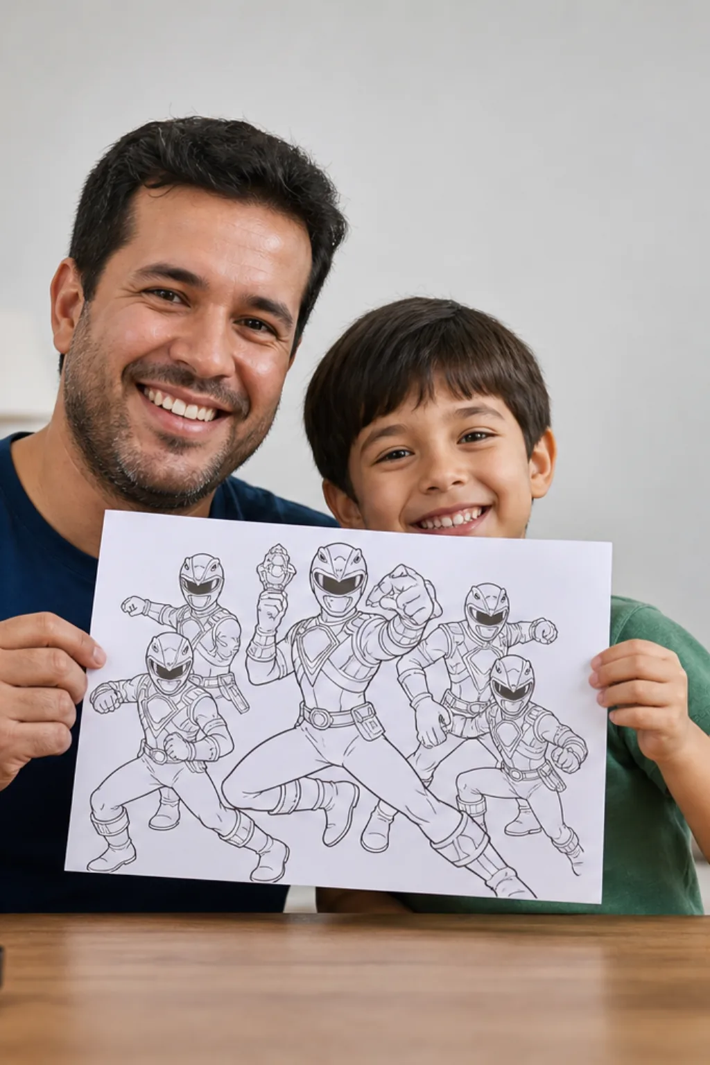 desenhos dos Power Rangers Megaforce para colorir — exemplo criado na Desenhos pra Colorir