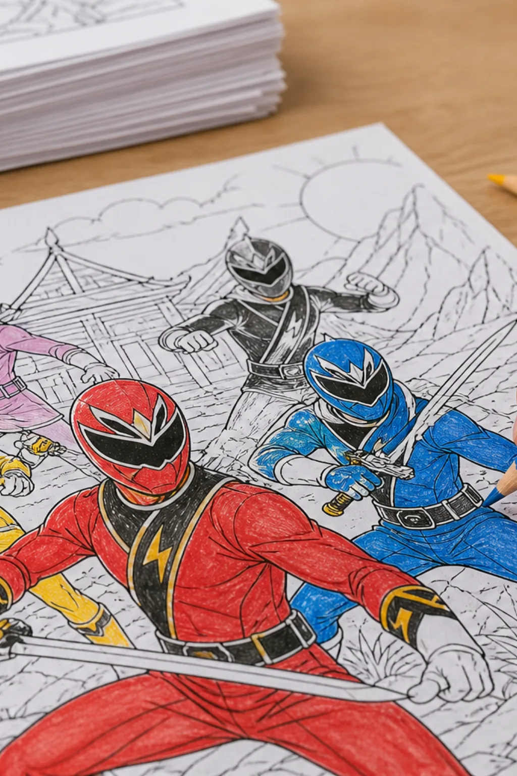 desenhos dos Power Rangers Ninja Storm para colorir - 2