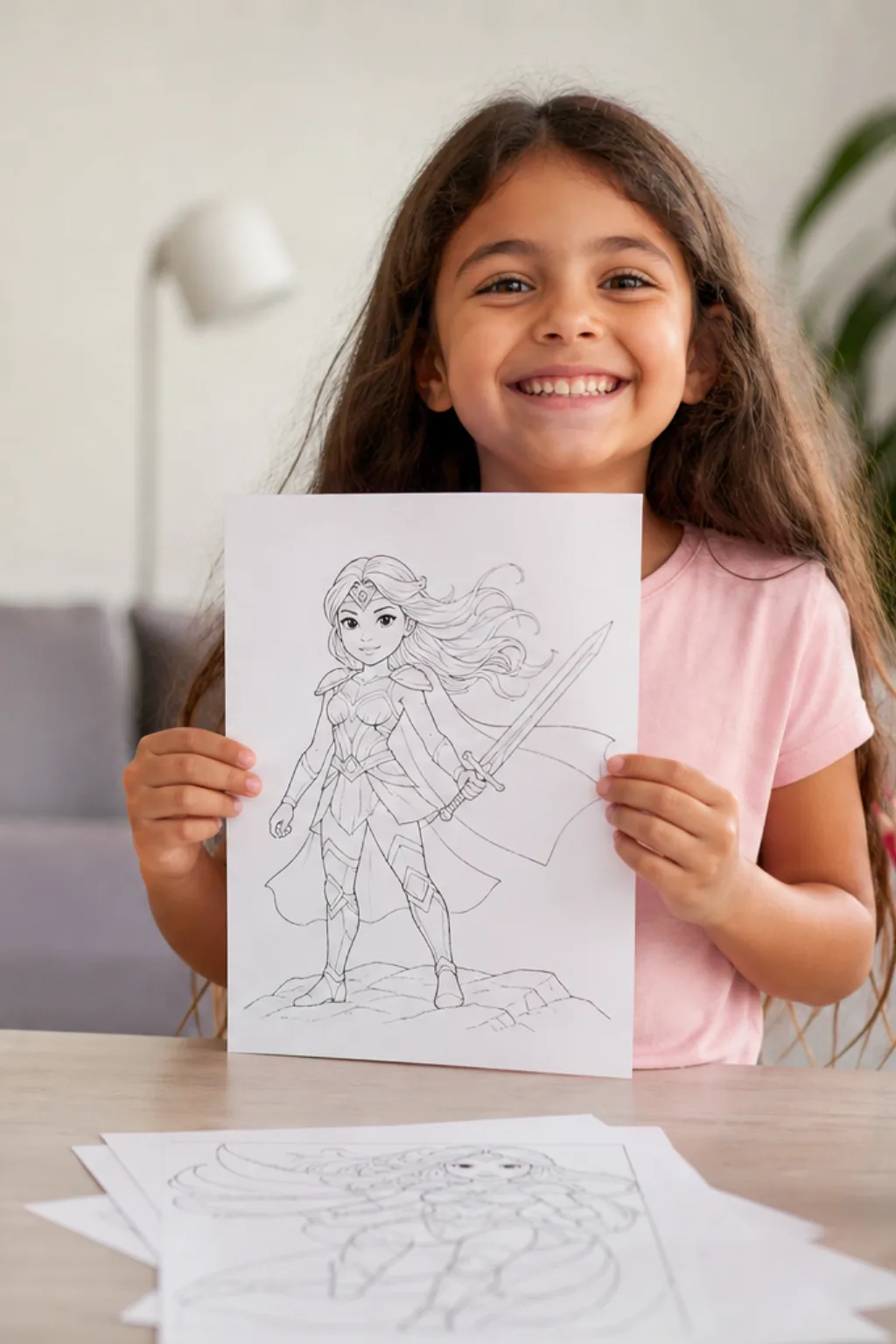 desenhos da She-Ra para colorir — exemplo criado na Desenhos pra Colorir