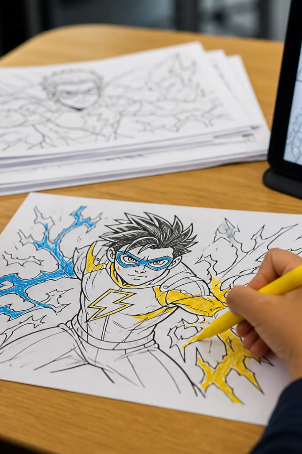desenhos do super choque para colorir - 2