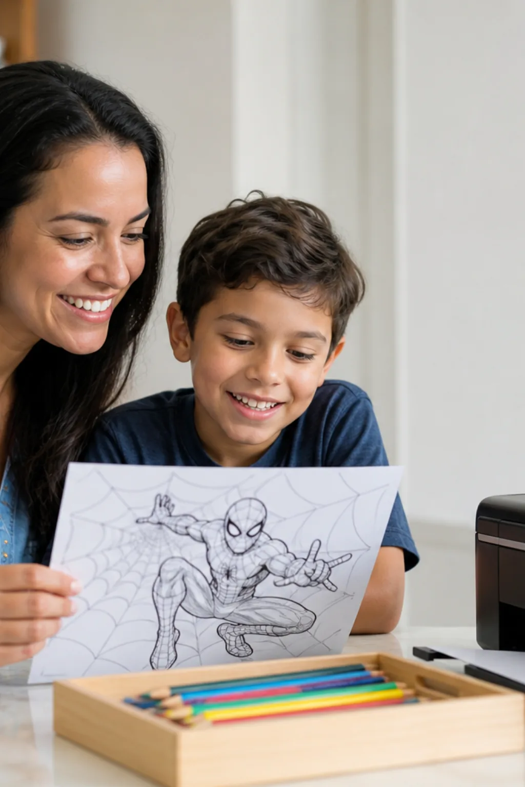 desenhos do ultimate homem aranha para colorir — exemplo criado na Desenhos pra Colorir