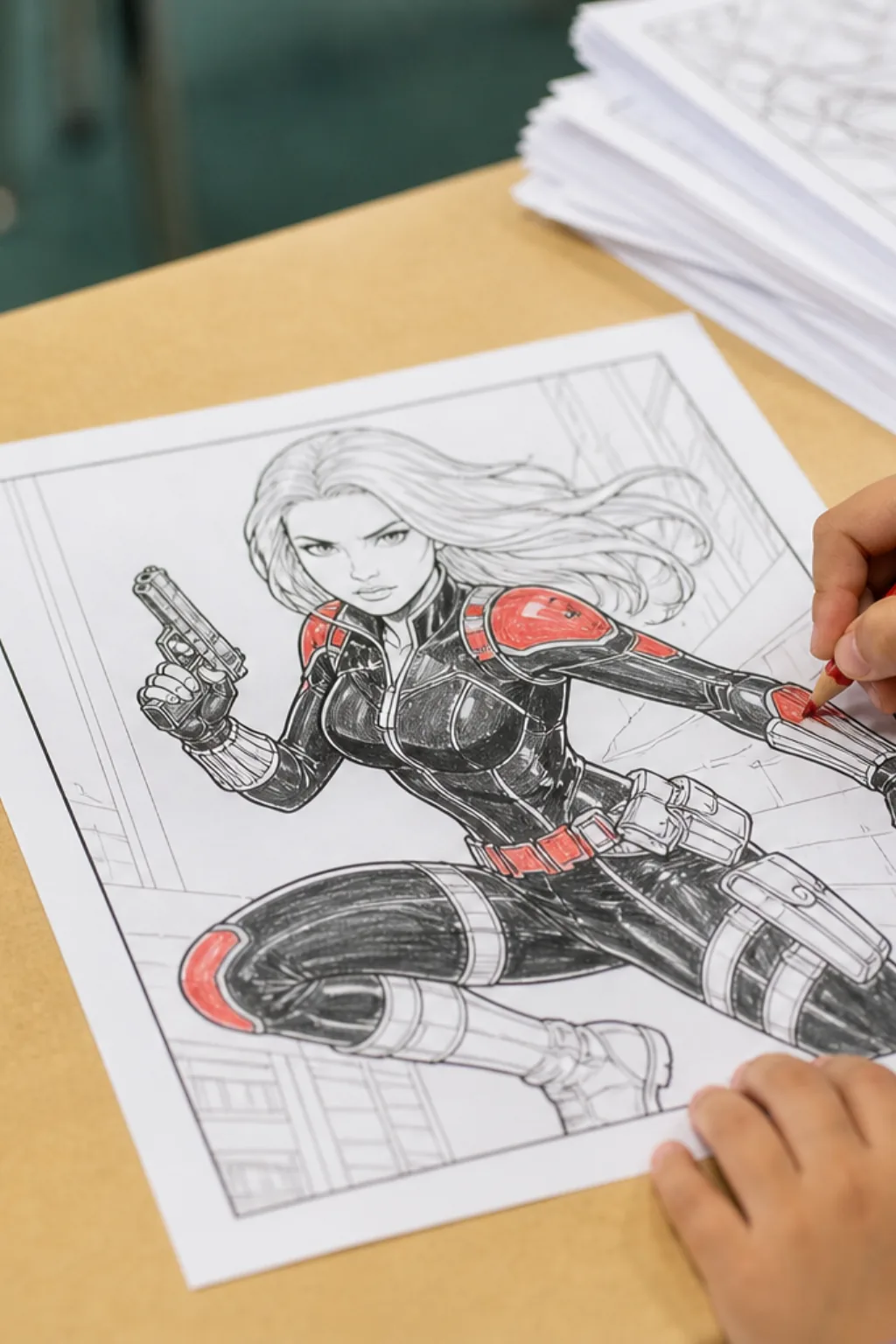 desenhos da viúva negra para colorir - 2
