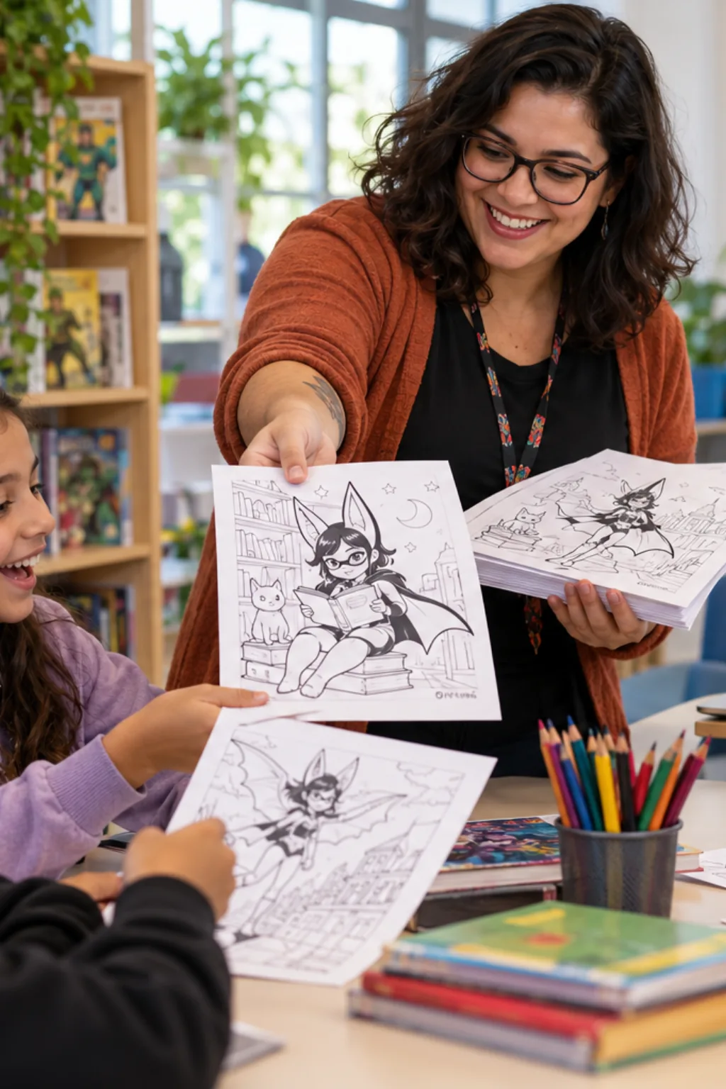 desenhos da batgirl para colorir — exemplo criado na Desenhos pra Colorir