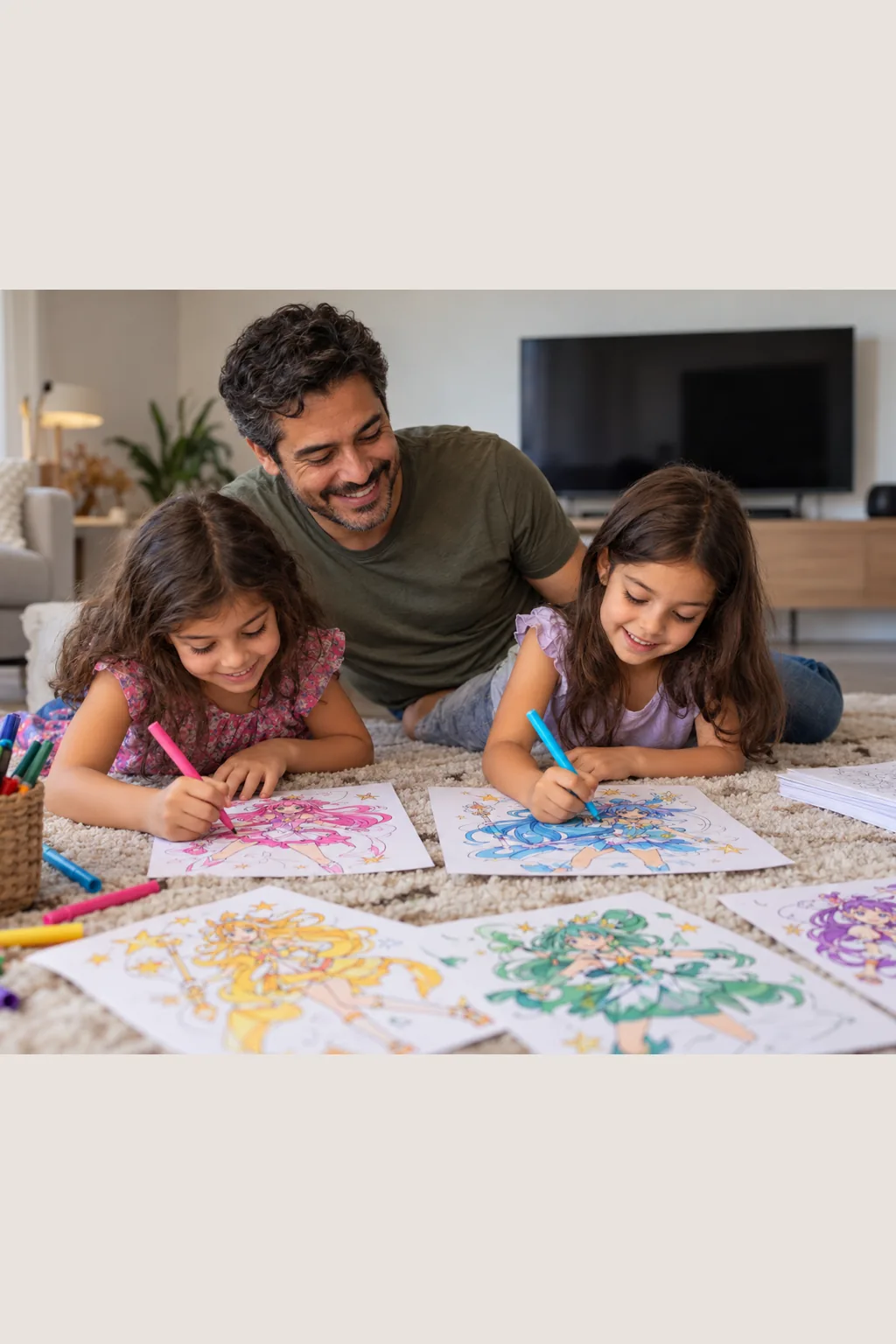 desenhos de Glitter Force para colorir — exemplo criado na Desenhos pra Colorir