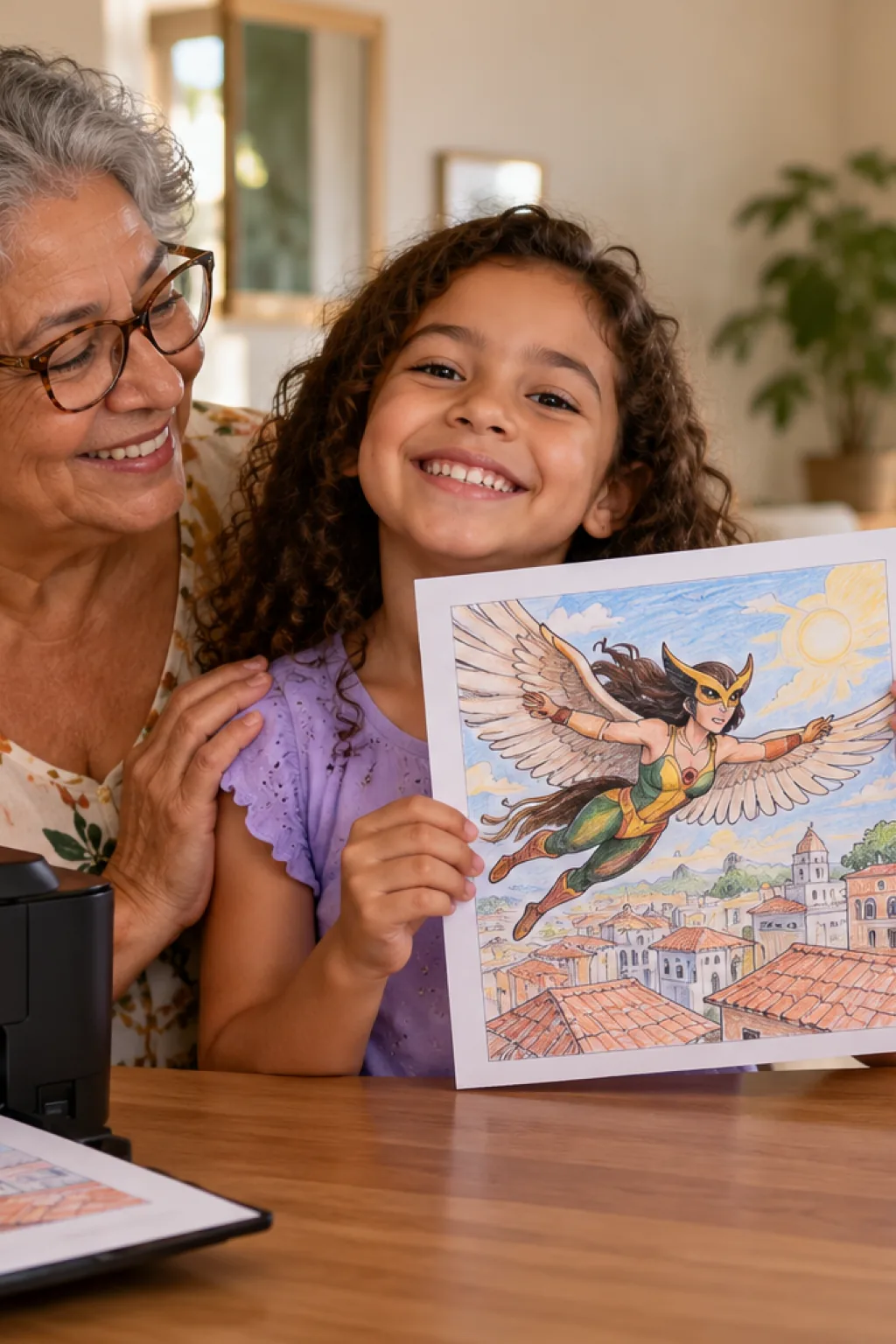 desenhos da Mulher-Gavião para colorir — exemplo criado na Desenhos pra Colorir