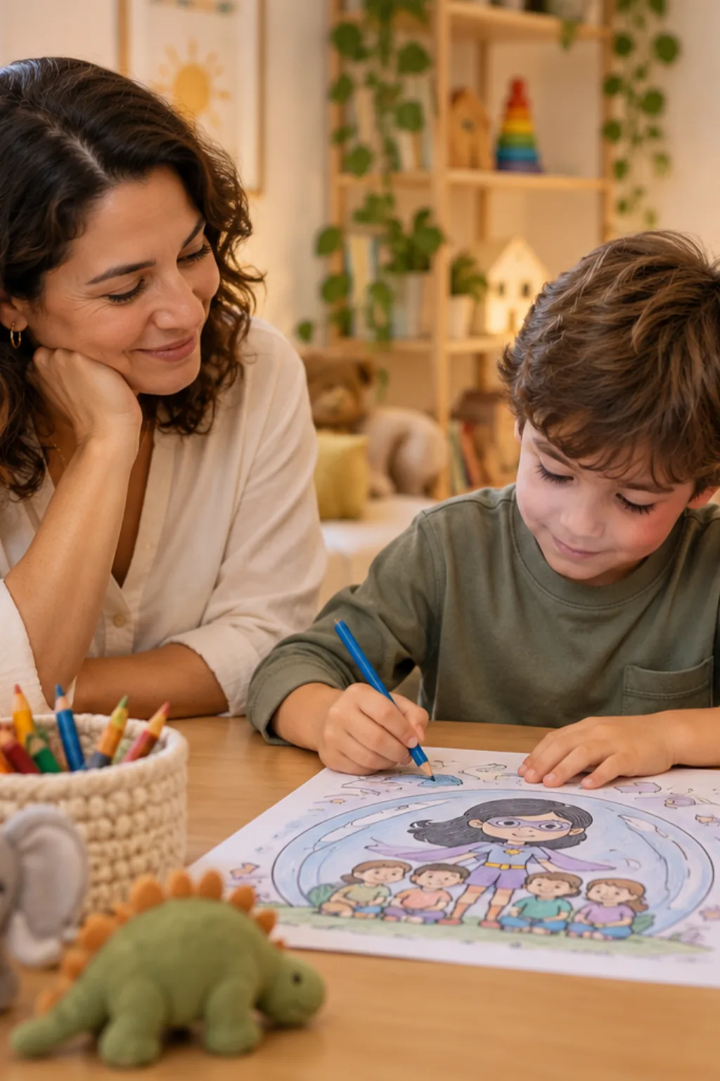 desenhos da Mulher Invisível para colorir — exemplo criado na Desenhos pra Colorir