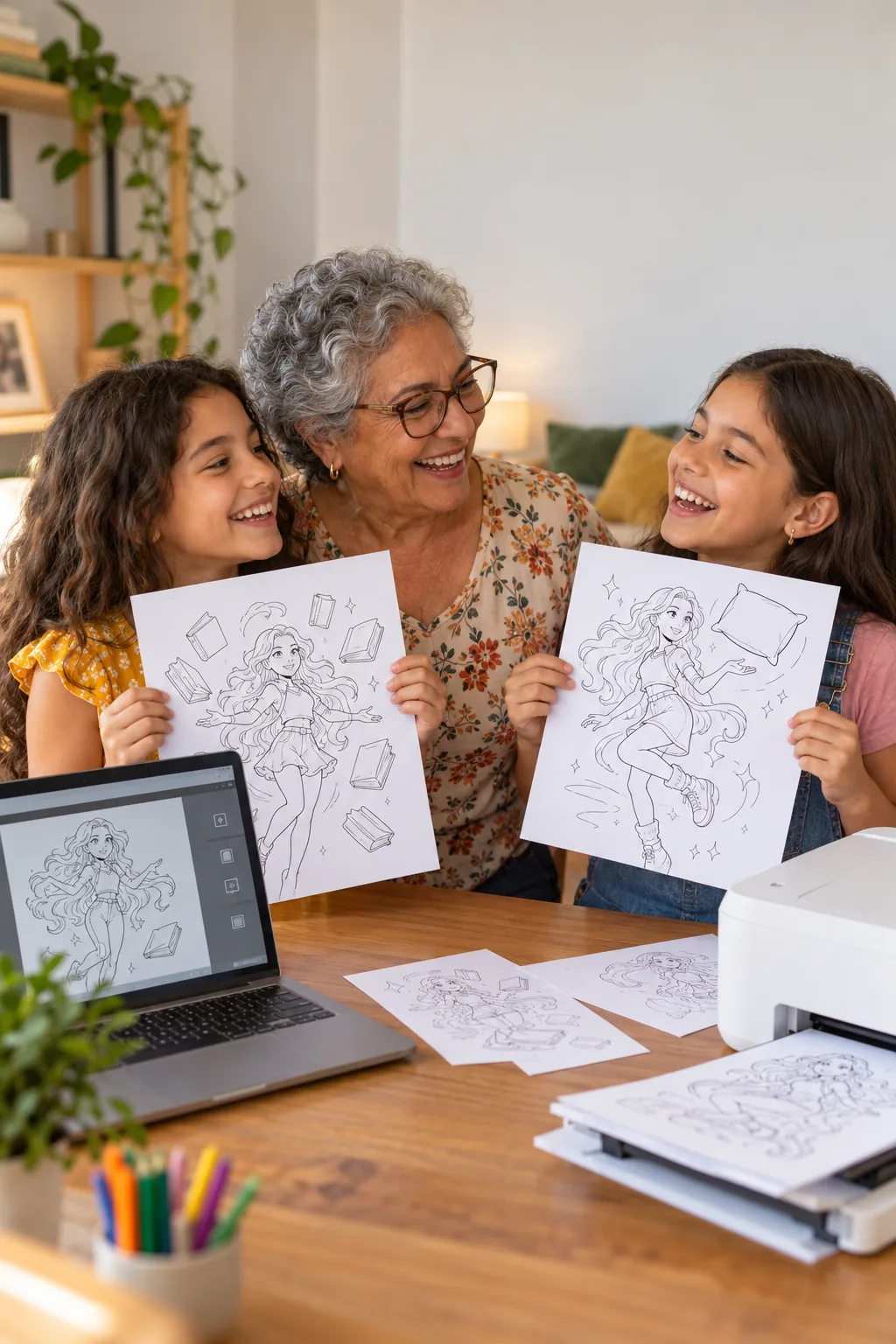 desenhos da Phoebe Thunderman para colorir — exemplo criado na Desenhos pra Colorir