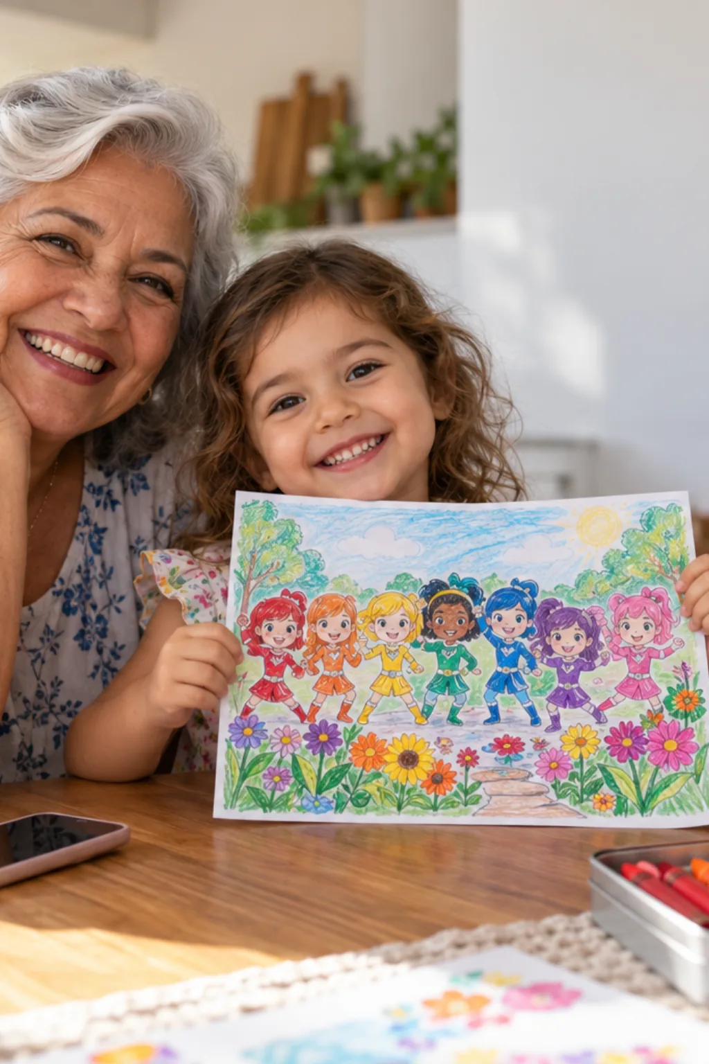 desenhos de Rainbow Rangers para colorir — exemplo criado na Desenhos pra Colorir