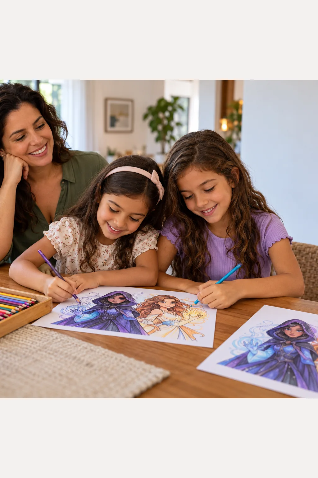 desenhos da Ravena e da Estelar para colorir — exemplo criado na Desenhos pra Colorir