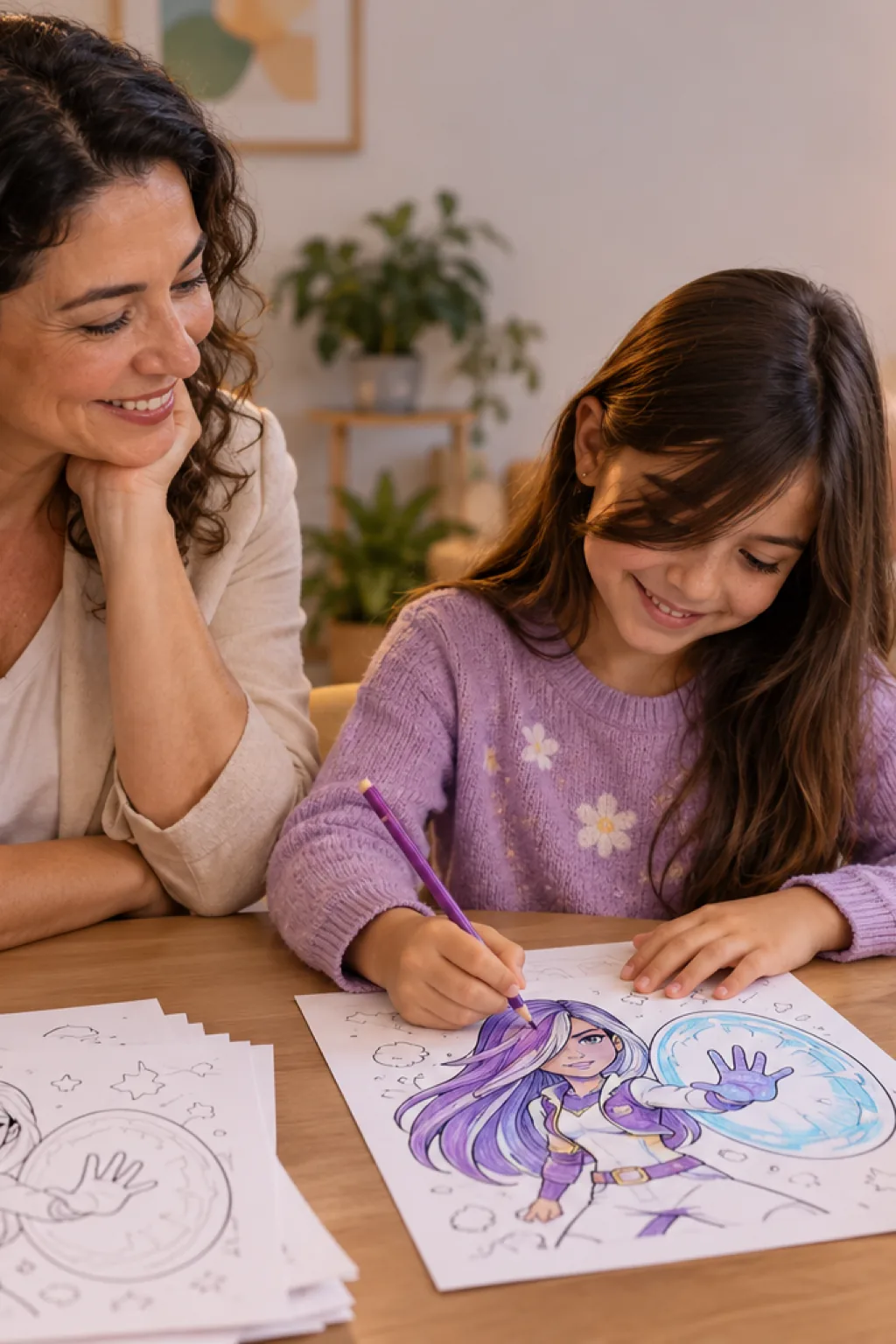desenhos da Violeta dos Incríveis para colorir — exemplo criado na Desenhos pra Colorir