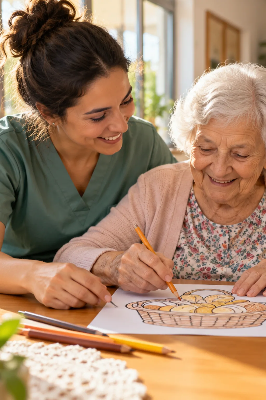 desenhos de cestos de pão para colorir — exemplo criado na Desenhos pra Colorir