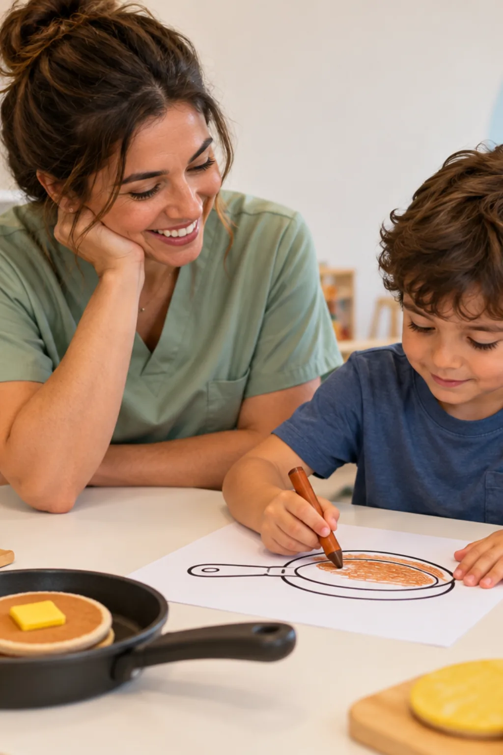 desenhos de frigideira para colorir — exemplo criado na Desenhos pra Colorir