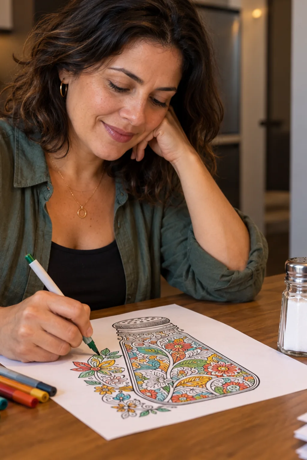 desenhos de saleiro para colorir — exemplo criado na Desenhos pra Colorir