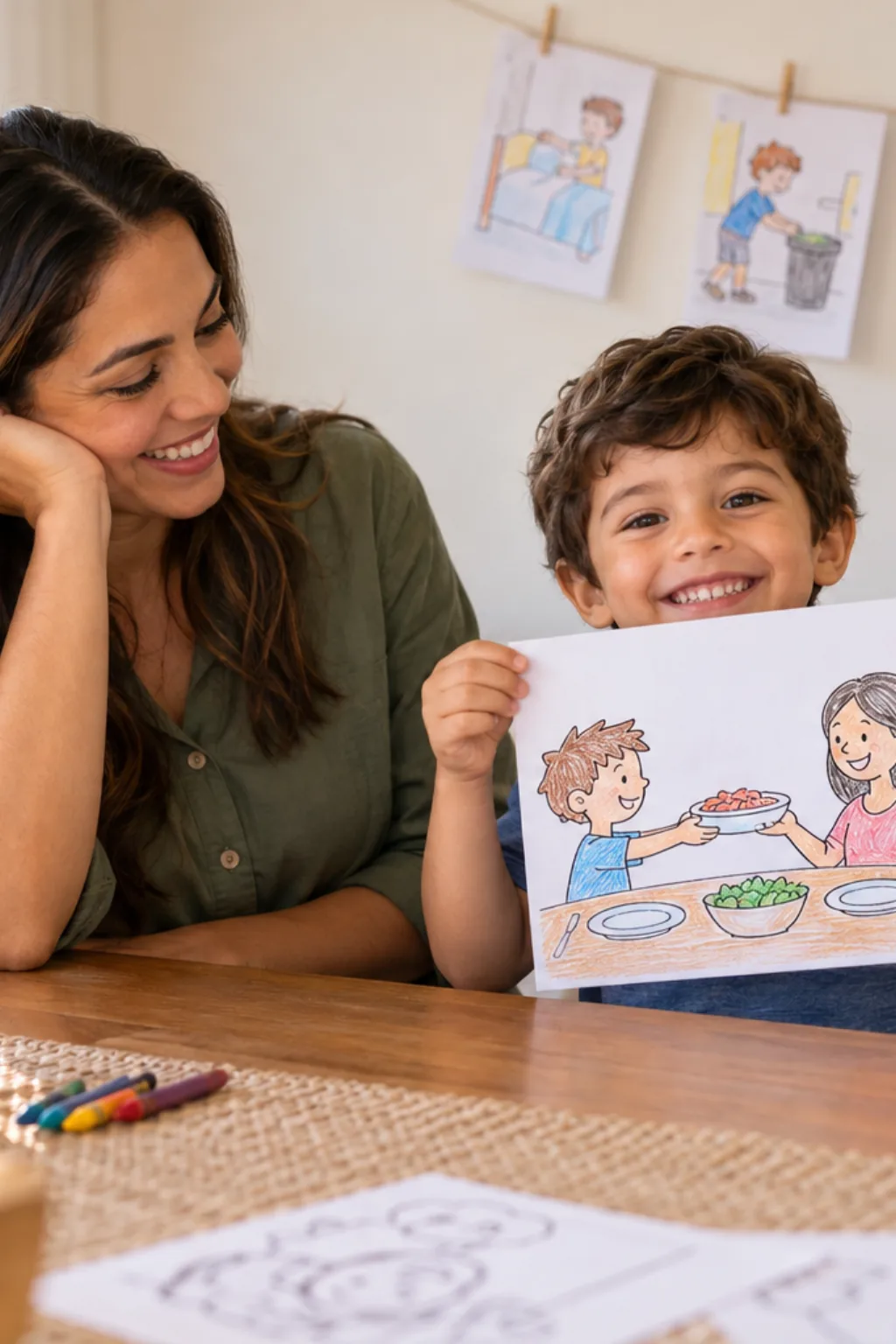 desenhos de boas maneiras para colorir — exemplo criado na Desenhos pra Colorir