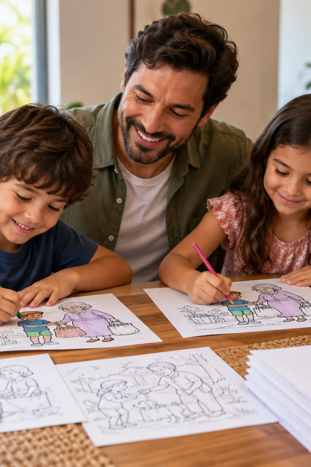 desenho sobre bondade para colorir — exemplo criado na Desenhos pra Colorir
