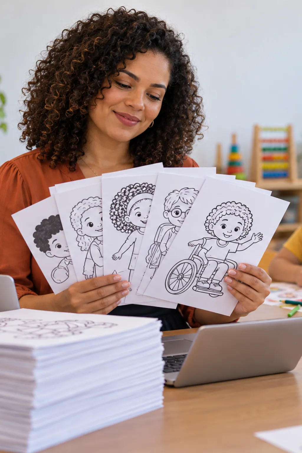 desenhos sobre diversidade para colorir — exemplo criado na Desenhos pra Colorir