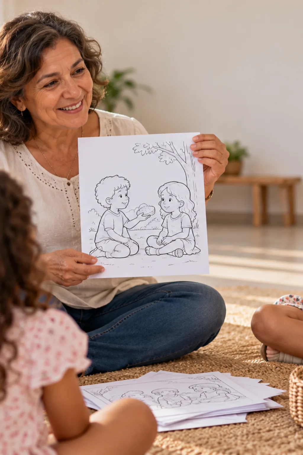 desenhos sobre humildade para colorir — exemplo criado na Desenhos pra Colorir