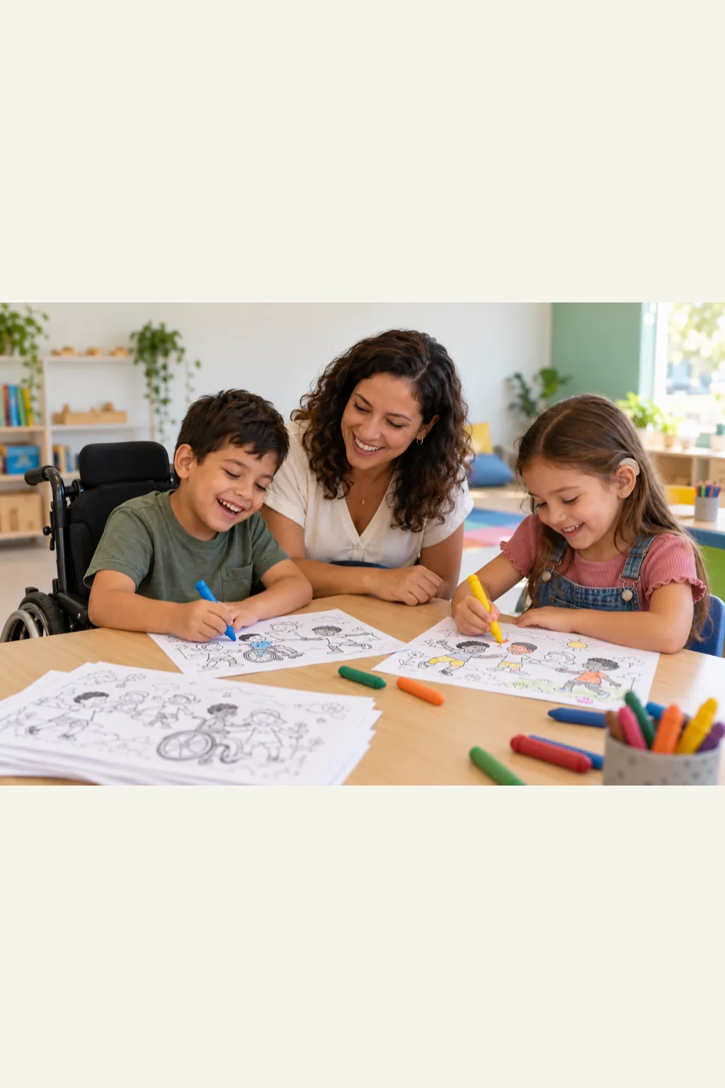 desenho de inclusão para colorir — exemplo criado na Desenhos pra Colorir