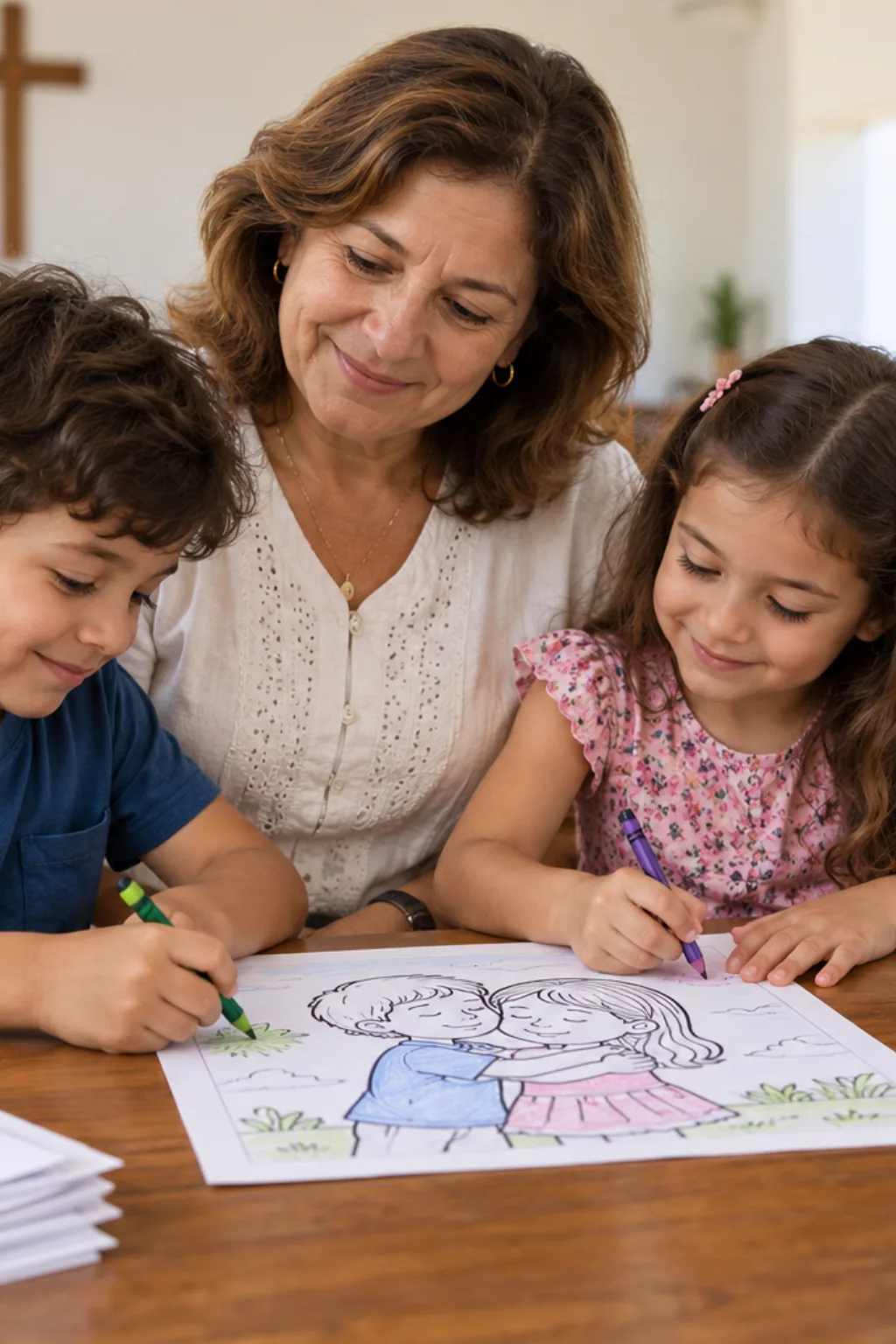 desenhos sobre perdão para colorir — exemplo criado na Desenhos pra Colorir