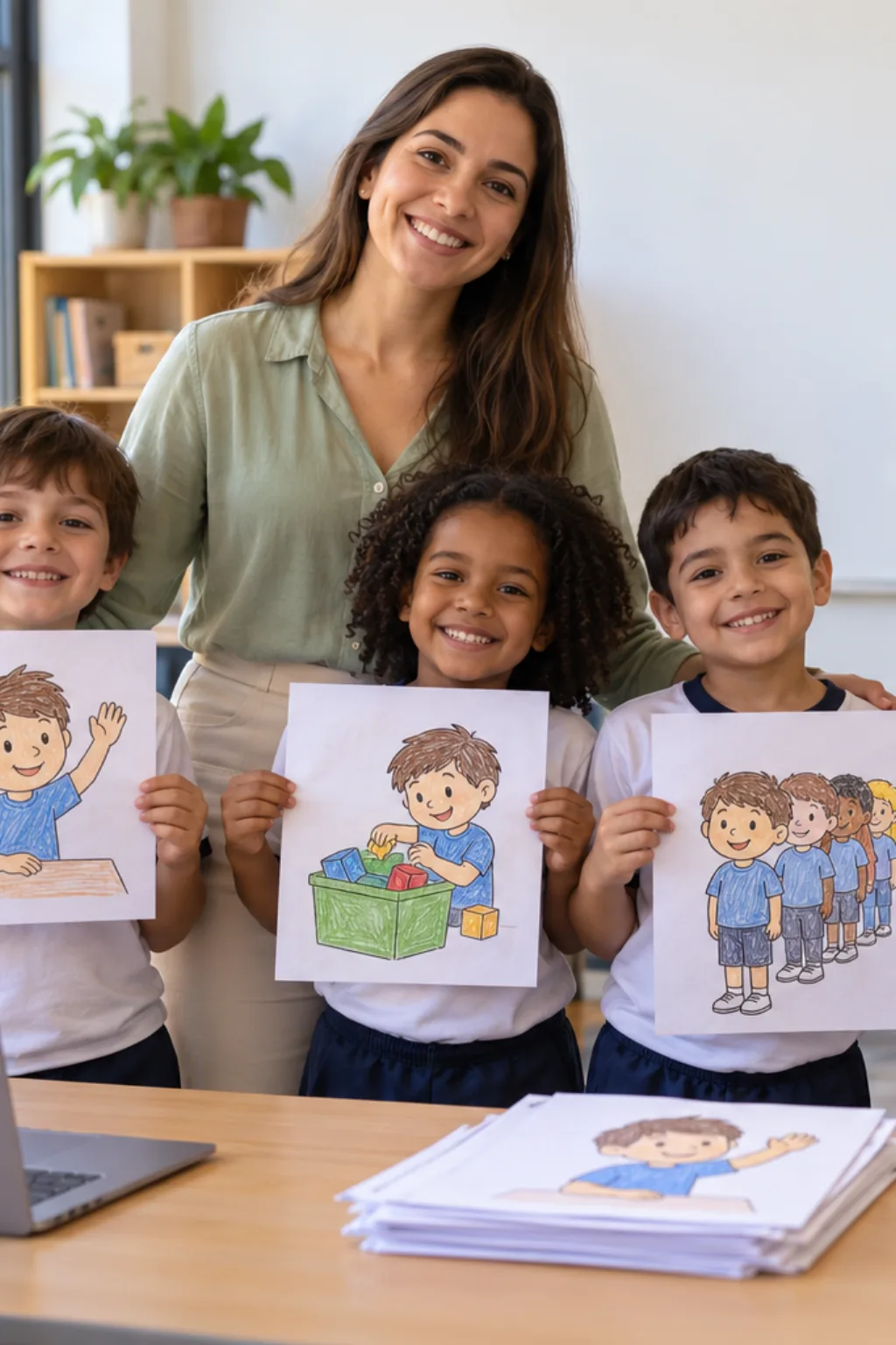 desenhos de regras de convivência para colorir — exemplo criado na Desenhos pra Colorir
