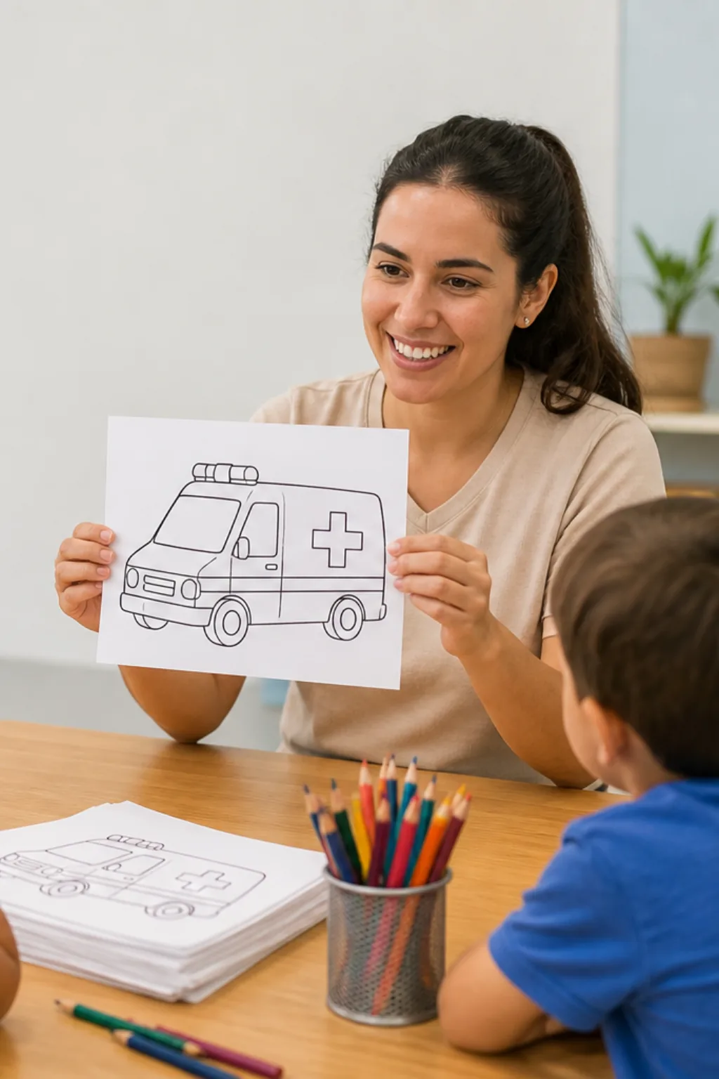 desenhos de ambulância para colorir - 1