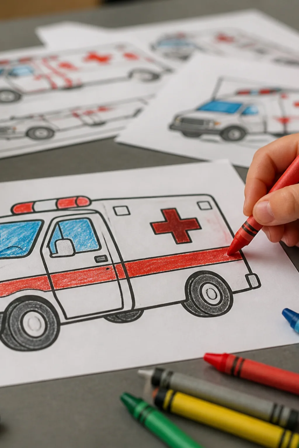 desenhos de ambulância para colorir - 2