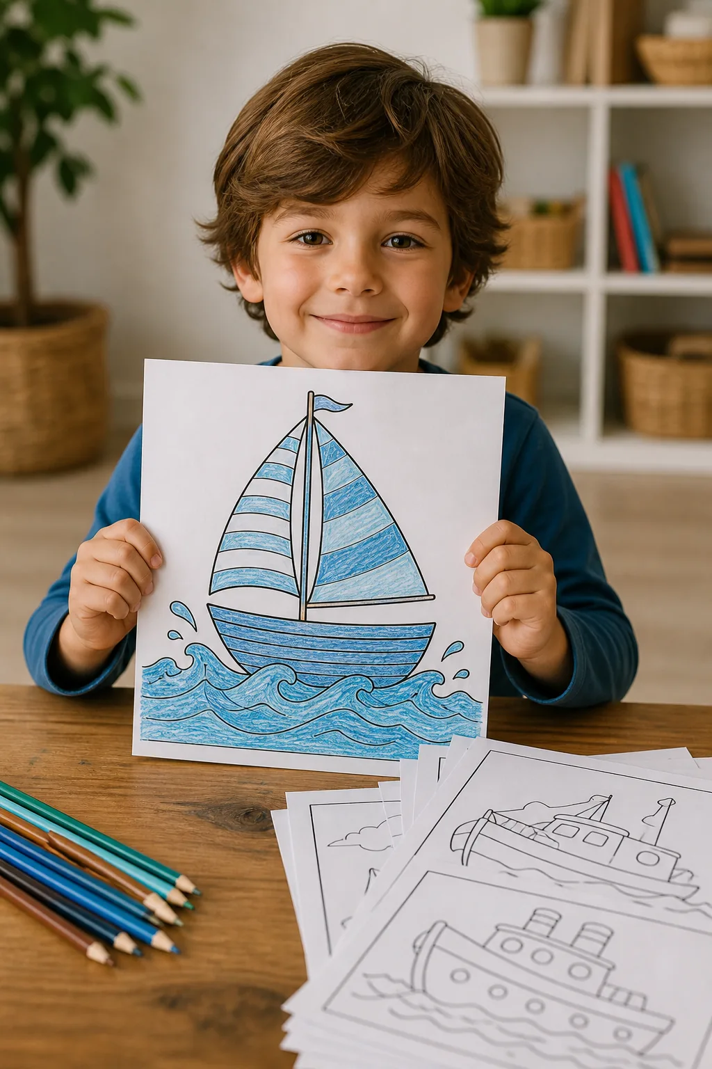 desenhos de barco para colorir - 2