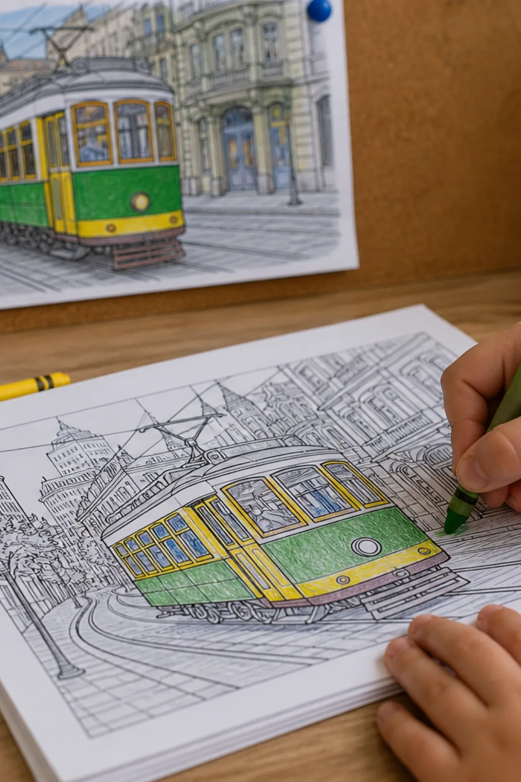desenhos de bonde para colorir - 2
