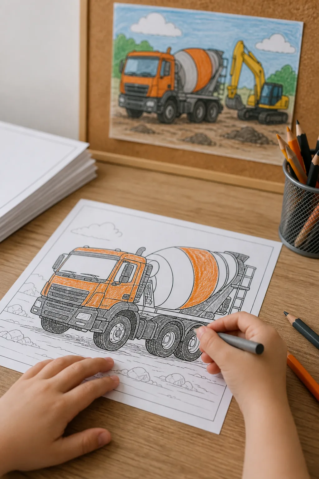 desenhos de caminhão betoneira para colorir - 2