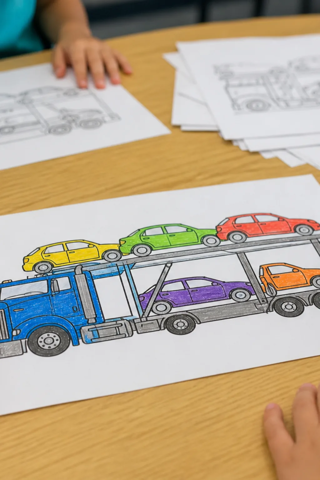 desenhos de caminhão-cegonha para colorir - 2