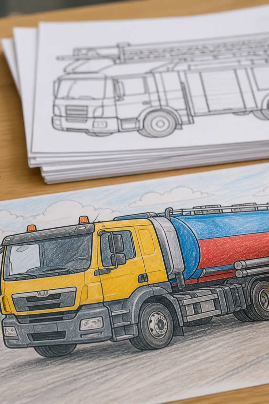 desenhos de caminhão de gás para colorir - 2