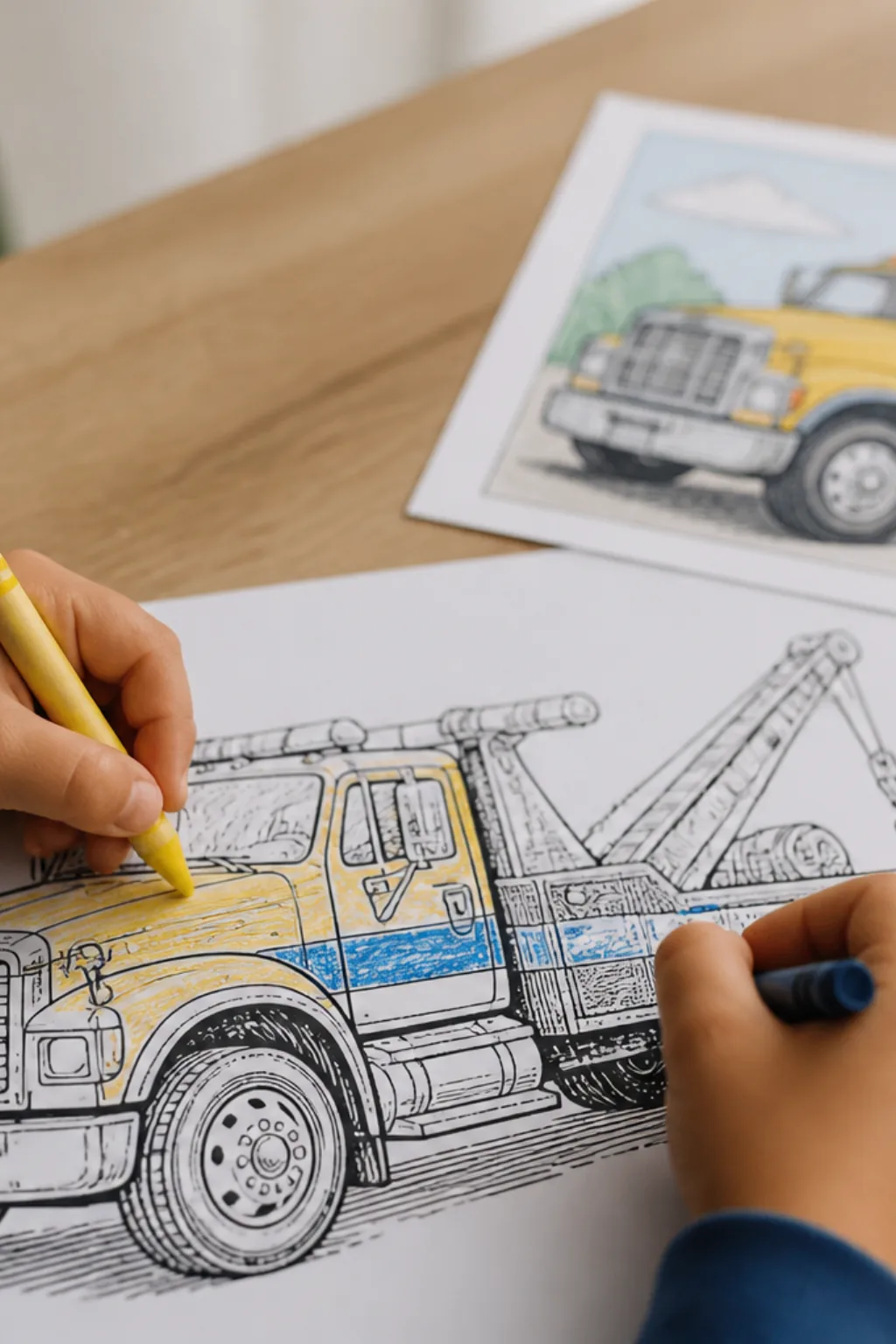 desenhos de caminhão-guincho para colorir - 2
