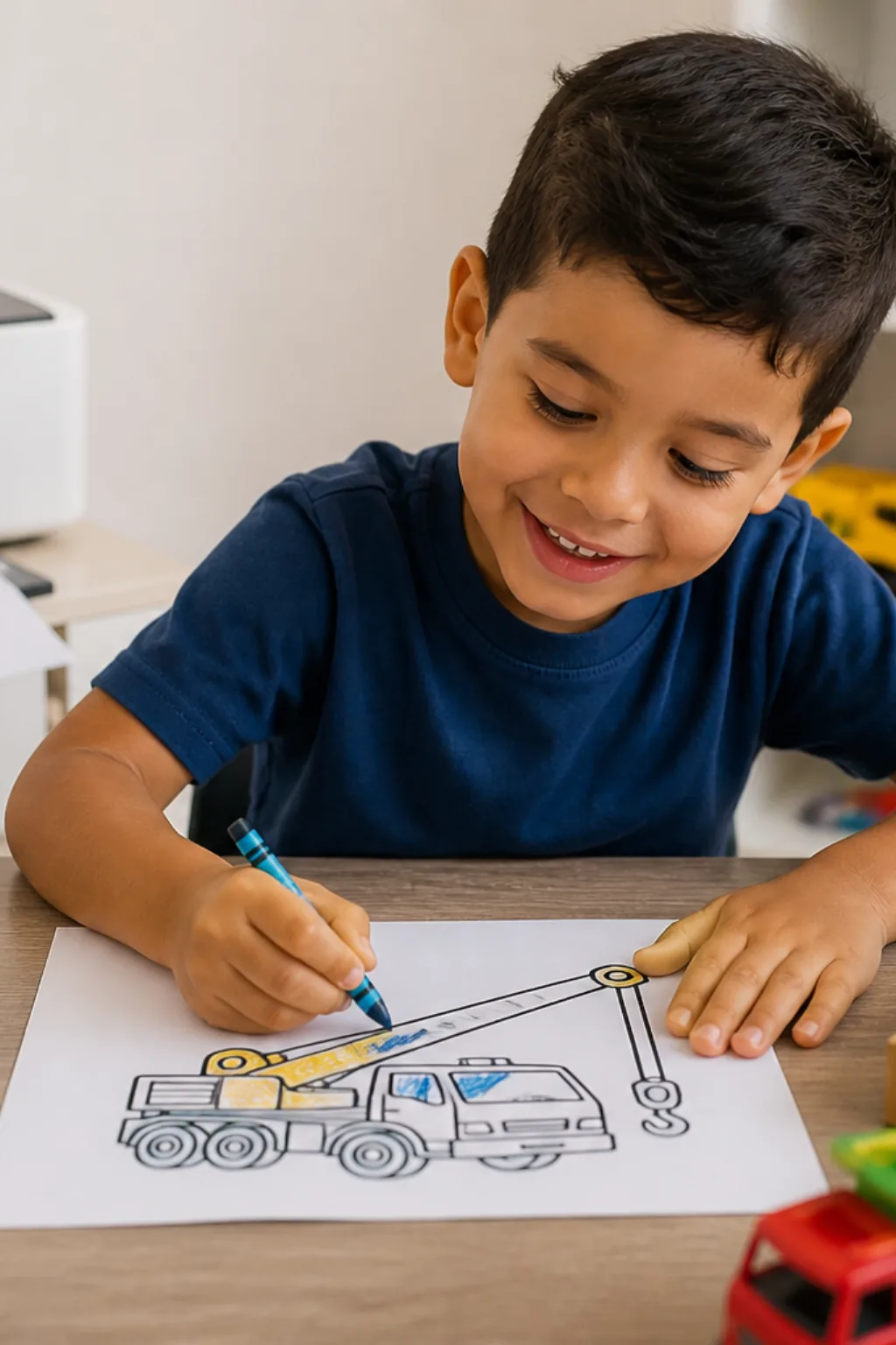 desenhos de caminhão guindaste para colorir - 1