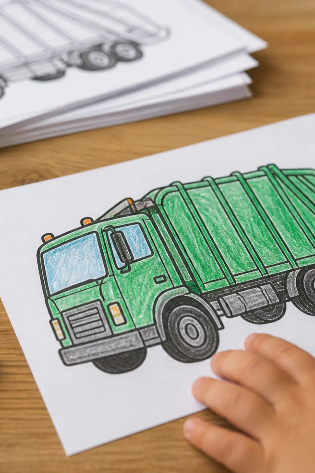 desenhos de caminhão de lixo para colorir - 2