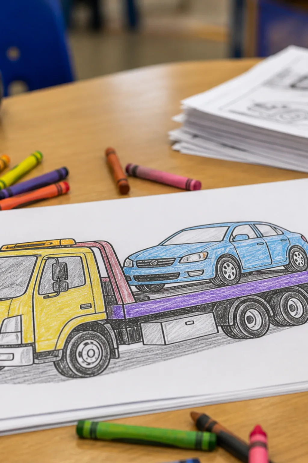 desenhos de caminhão-prancha para colorir - 2