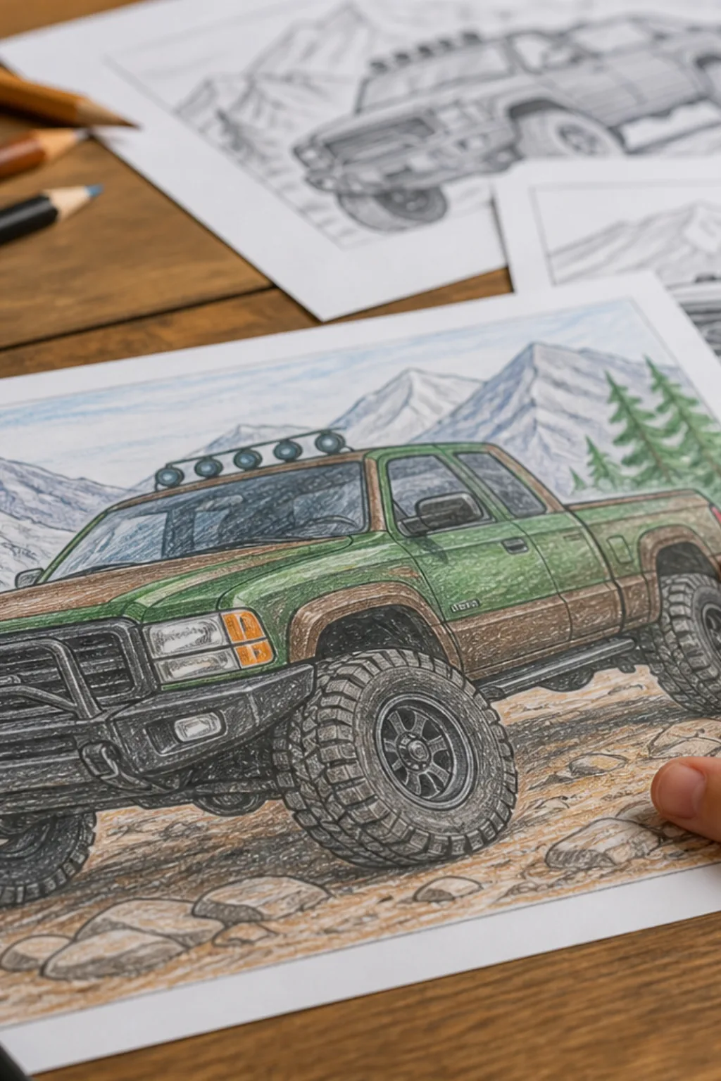 desenhos de caminhonete para colorir - 2