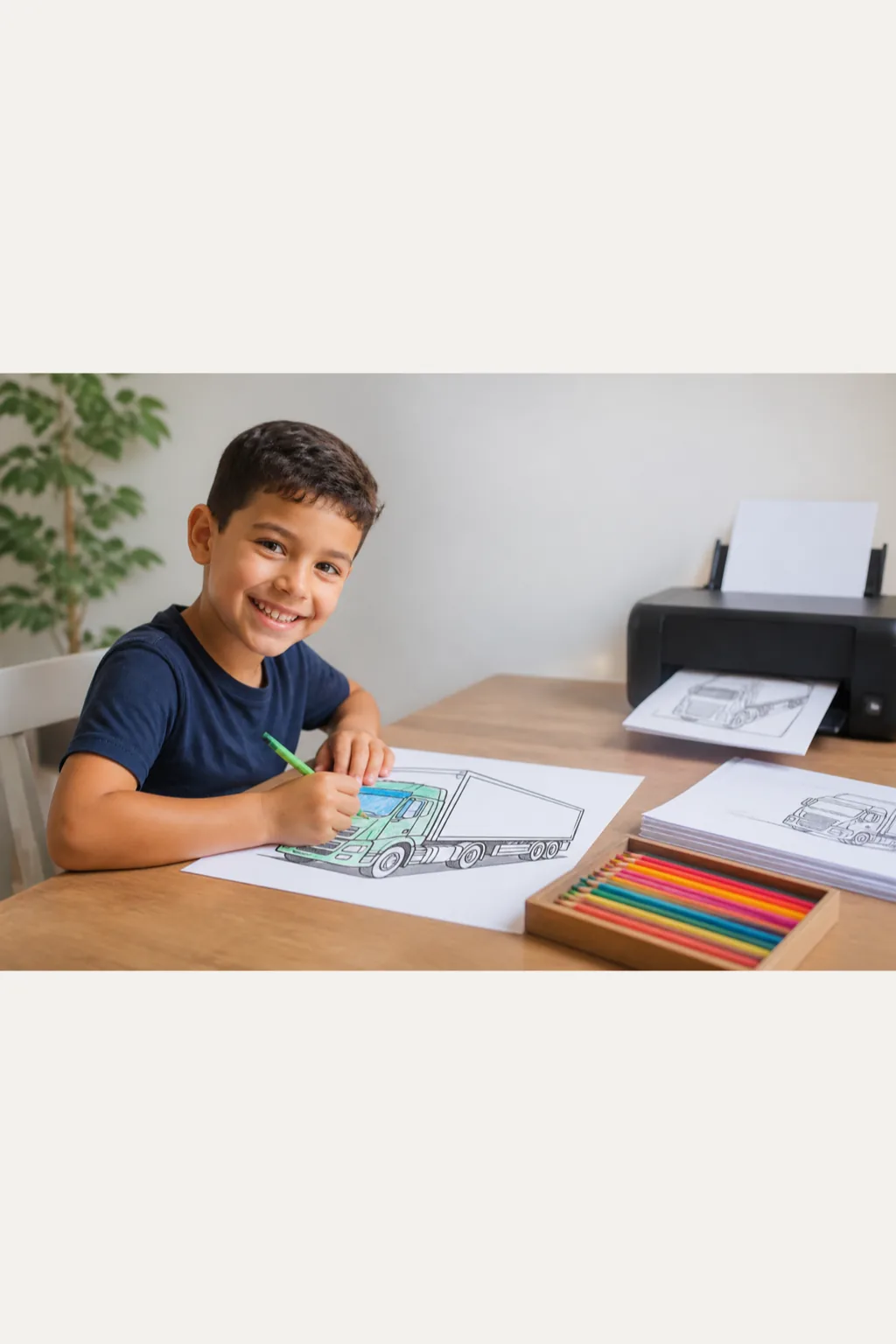 desenhos de carreta para colorir - 1