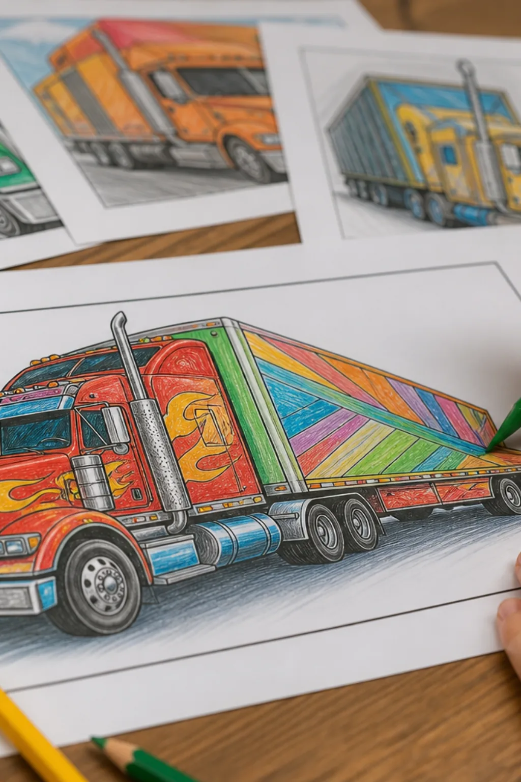 desenhos de carreta para colorir - 2