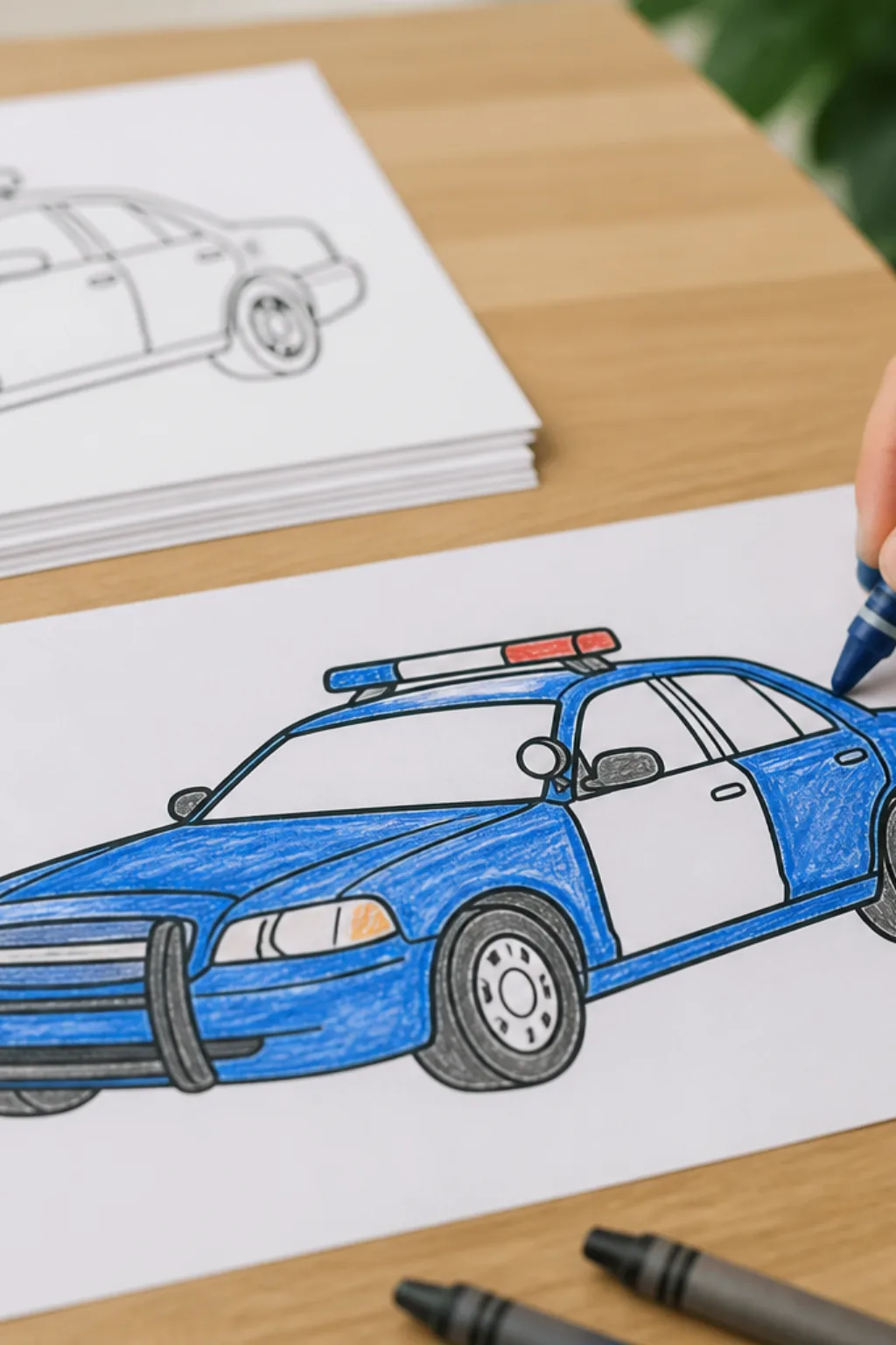 desenhos de carro de polícia para colorir - 2