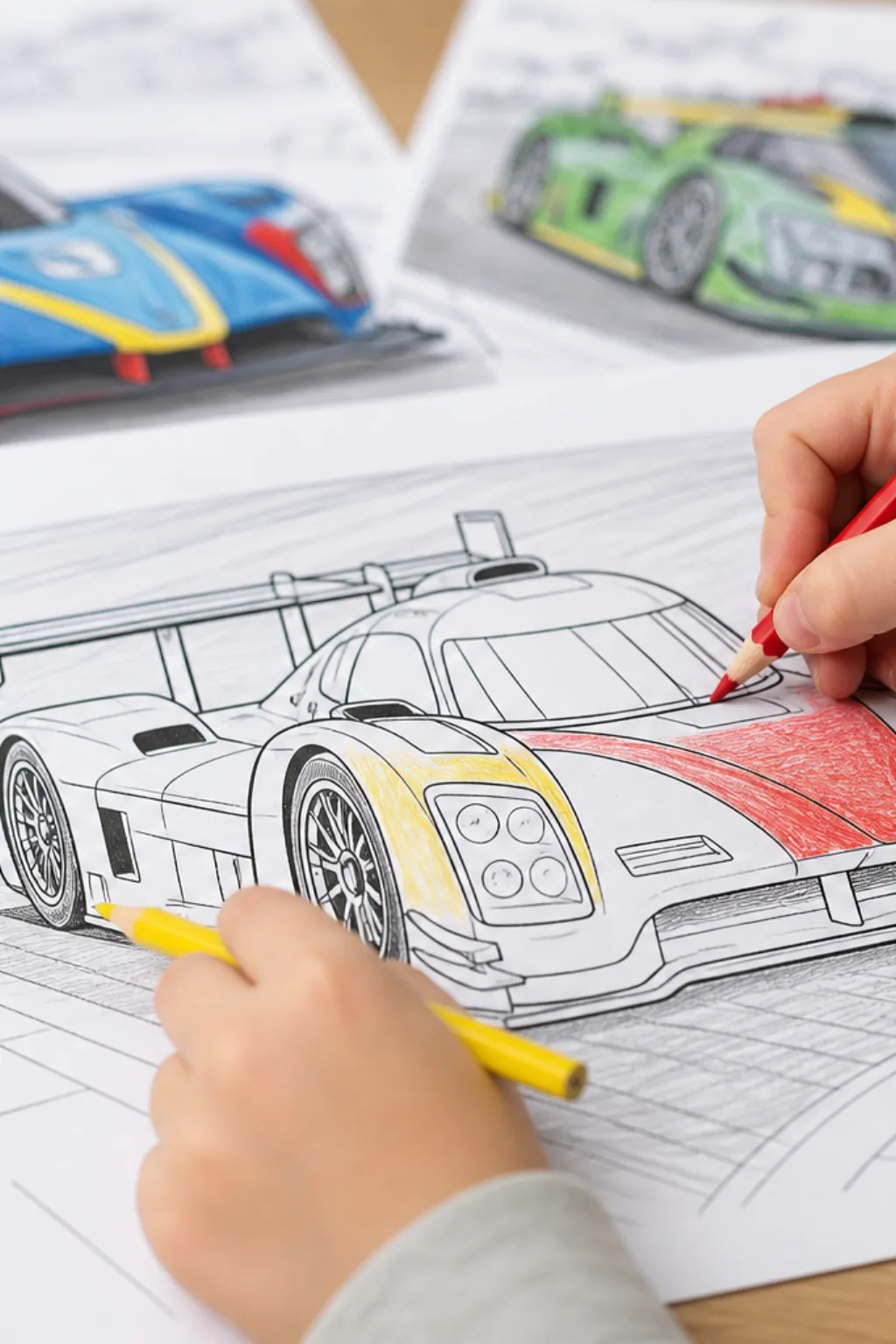 desenhos de carros de corrida para colorir - 2