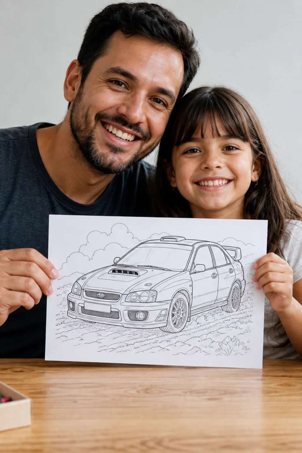 desenhos de carros Subaru para colorir — exemplo criado na Desenhos pra Colorir