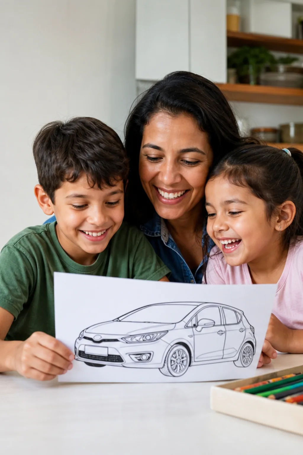 desenhos do Chevrolet Onix para colorir — exemplo criado na Desenhos pra Colorir