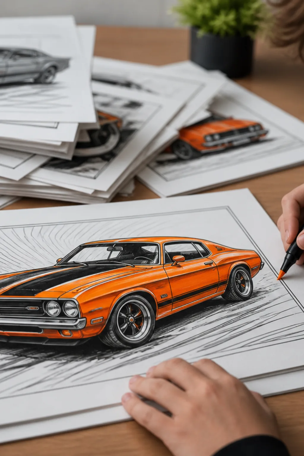 desenhos do Dodge Challenger para colorir - 2