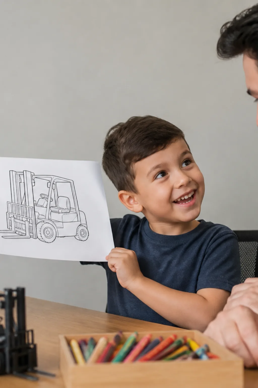 desenhos de empilhadeira para colorir — exemplo criado na Desenhos pra Colorir