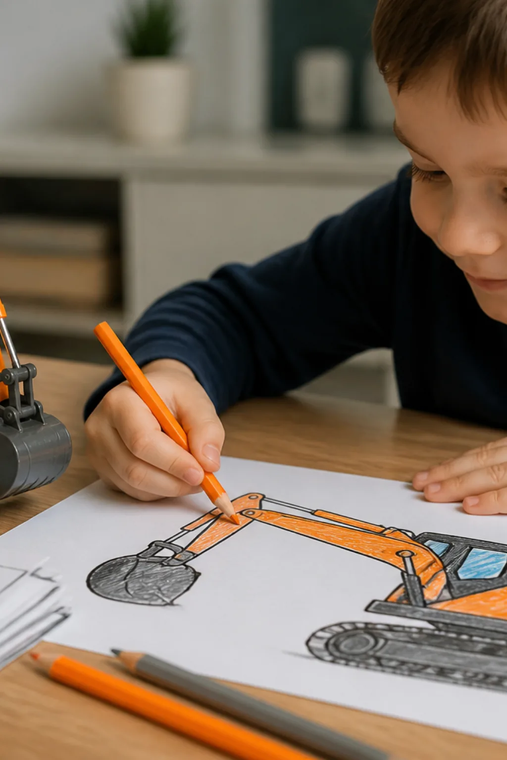 desenhos de escavadeira para colorir - 2