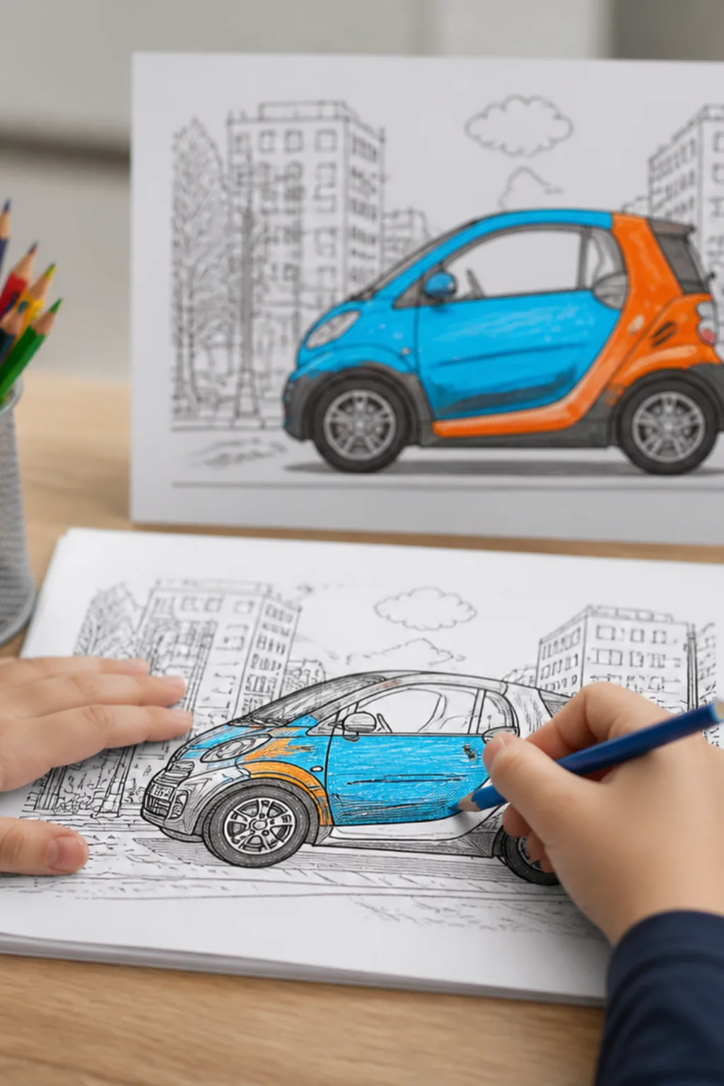 desenhos do Fiat Mobi para colorir - 2