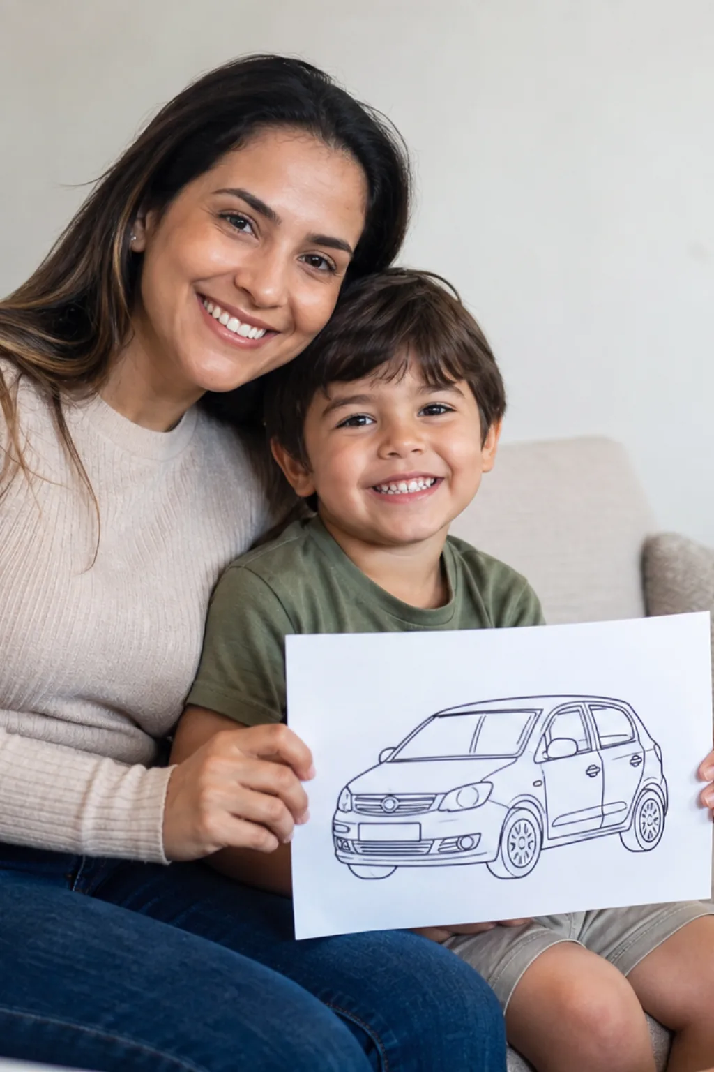 desenhos do Ford Ka para colorir — exemplo criado na Desenhos pra Colorir
