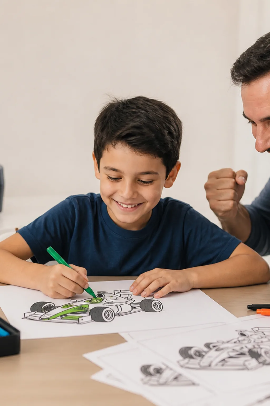 desenhos de carros de fórmula 1 para colorir — exemplo criado na Desenhos pra Colorir