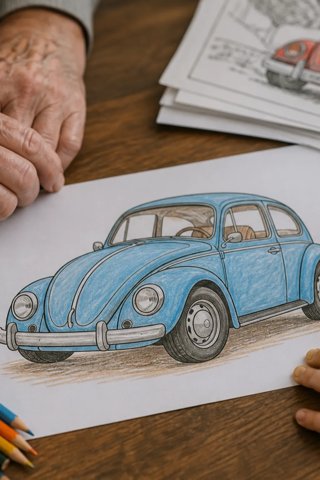 desenhos de fusca para colorir - 2