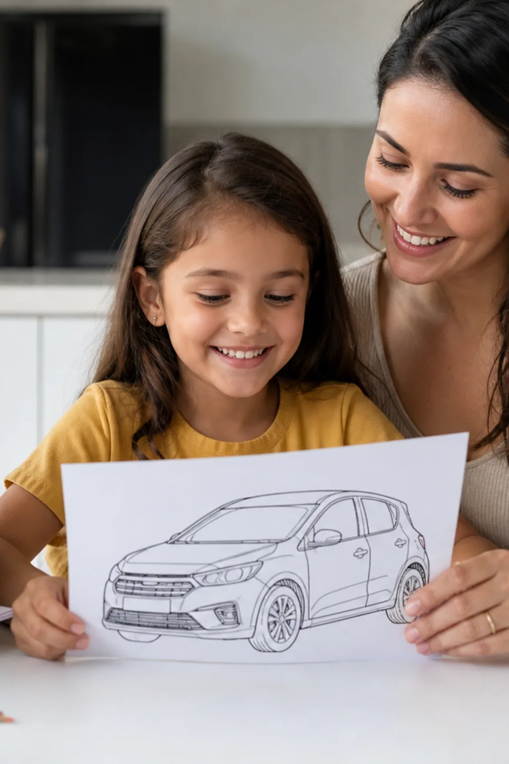 desenhos do Hyundai HB20 para colorir — exemplo criado na Desenhos pra Colorir